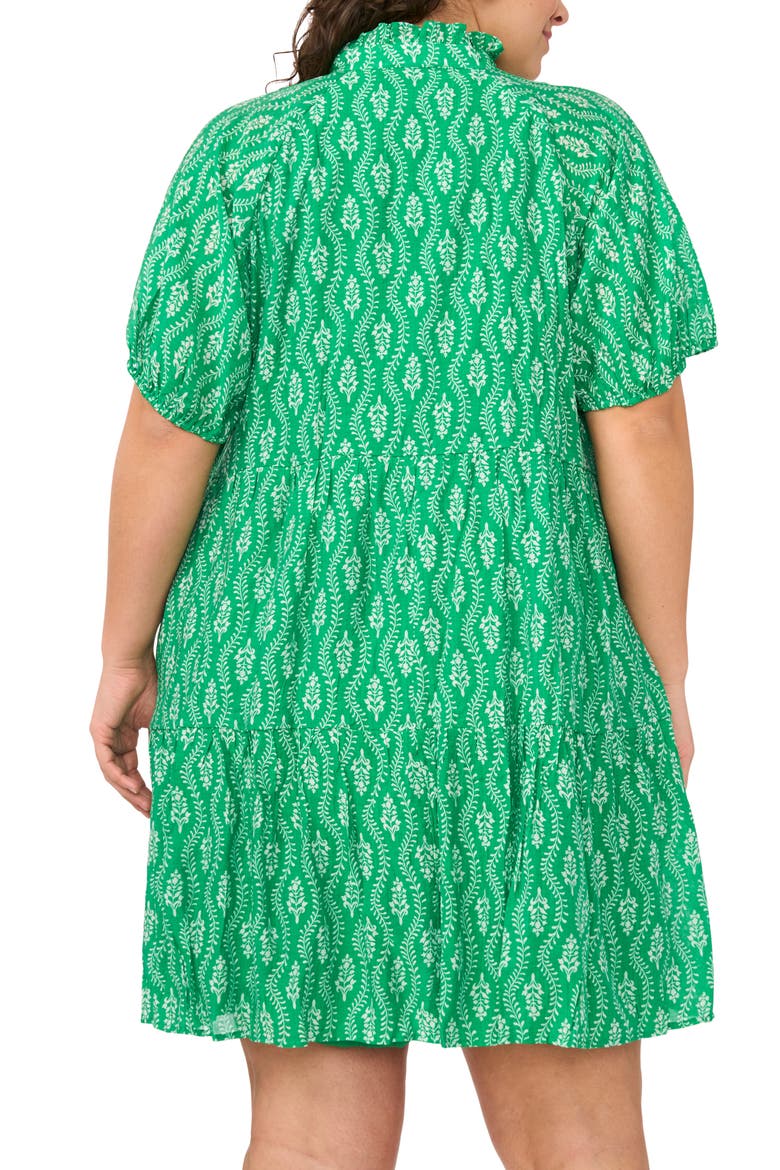 Tiered Ruffle Neck Dress, Alternate, color, KELLY GREEN