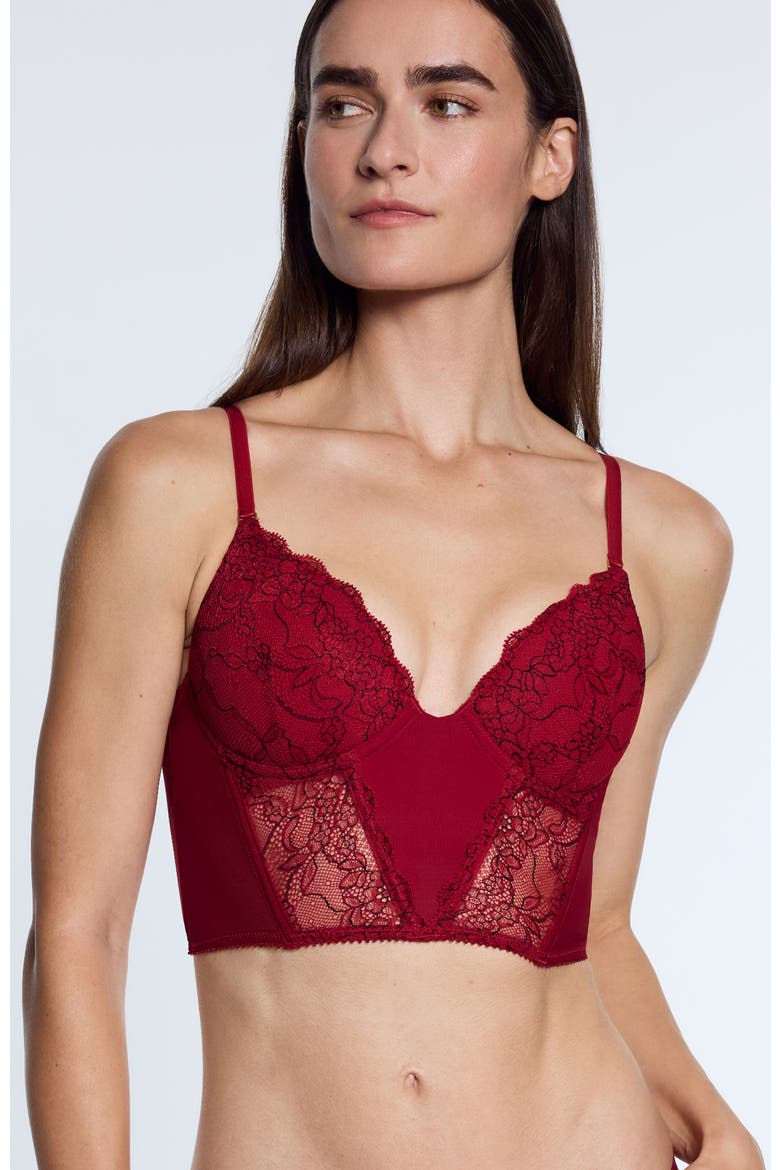 Lace Lift Up Corset Top, Alternate, color, Scarlet