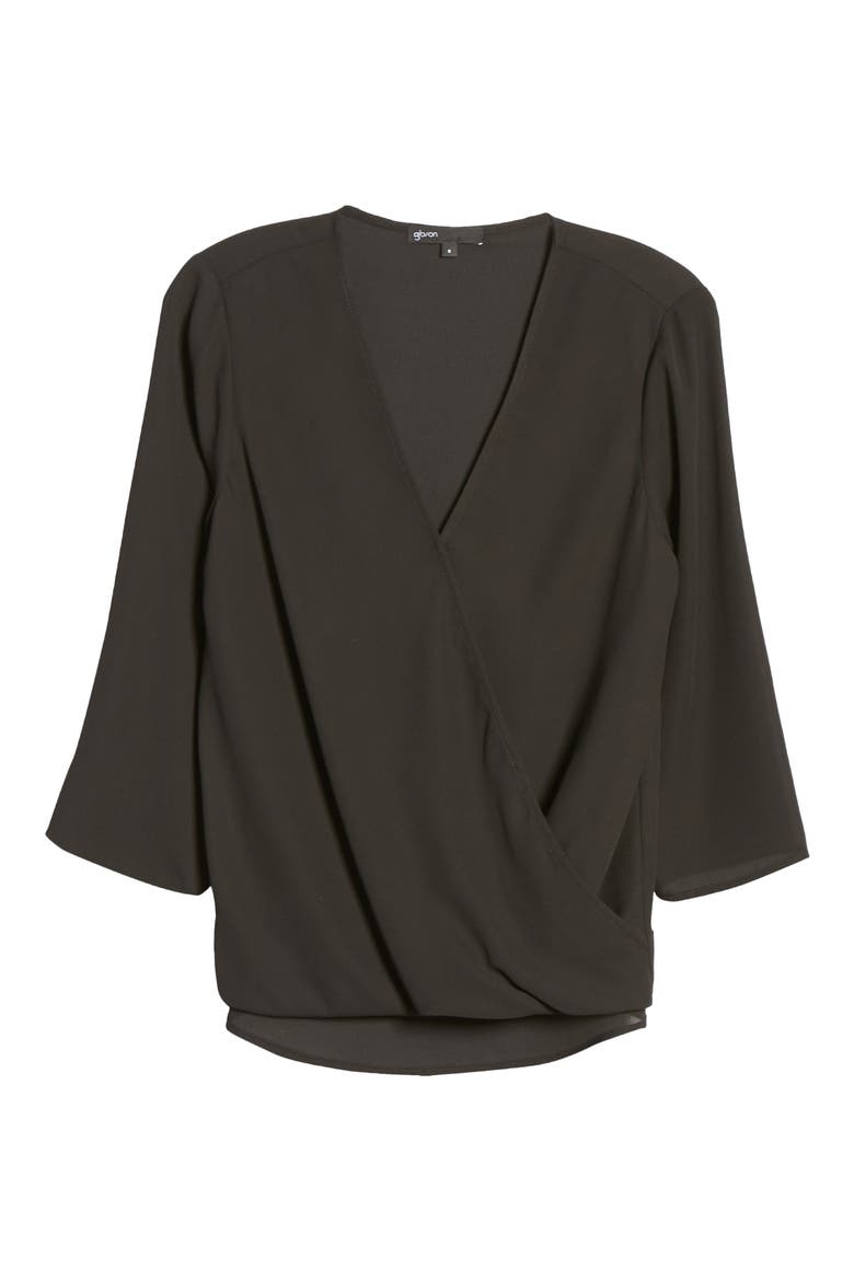 Surplice Blouse, Alternate, color, BLACK