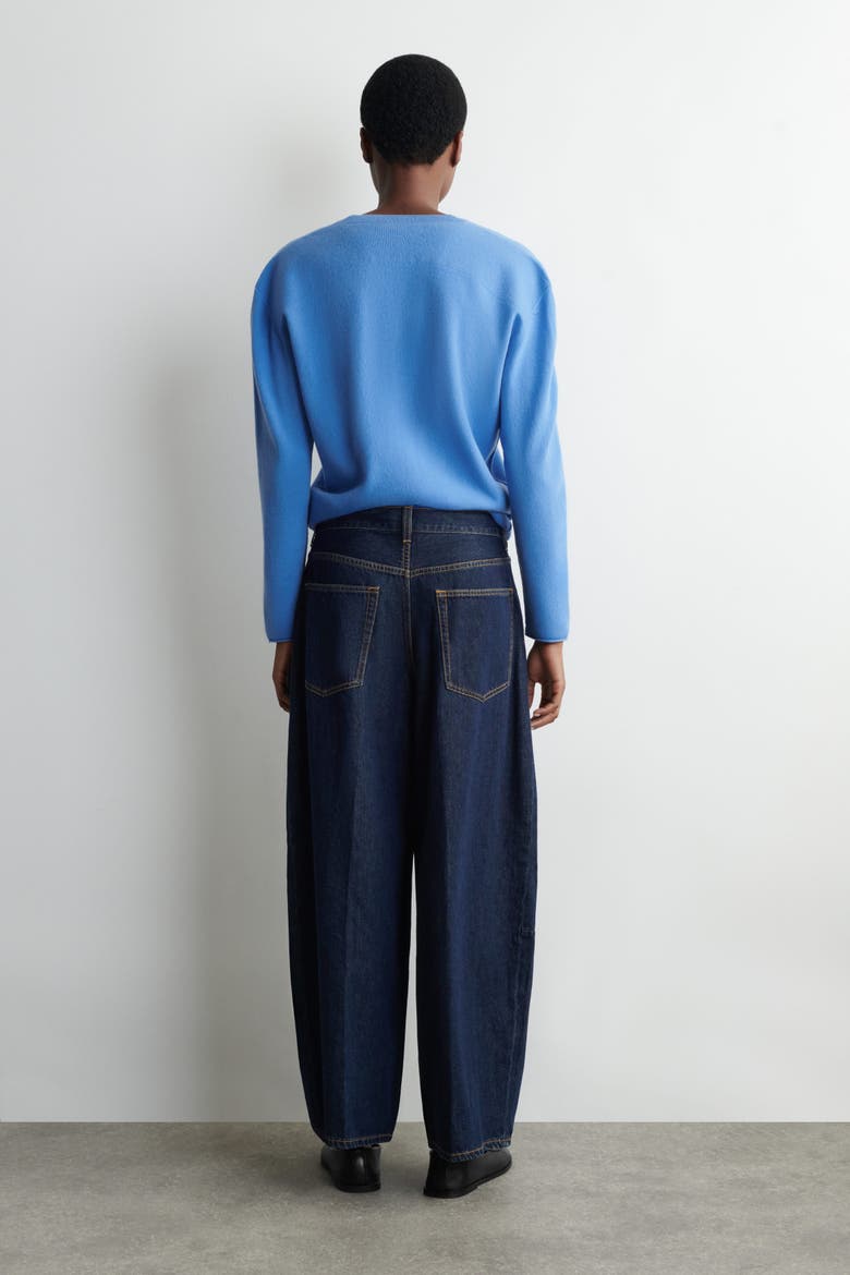 Twine Barrel-Leg Jeans, Alternate, color, DARK BLUE