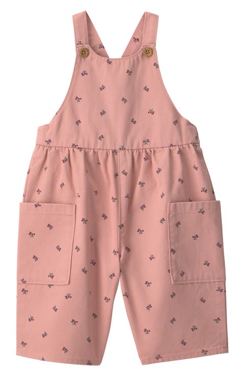 Kids' Floral Organic Cotton Twill Overalls