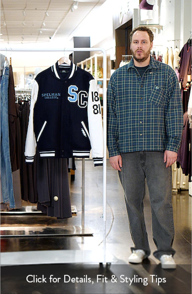 Men's Pro Standard Navy Spelman College Jaguars Classic Wool Full-Zip Varsity Jacket, sales video thumbnail