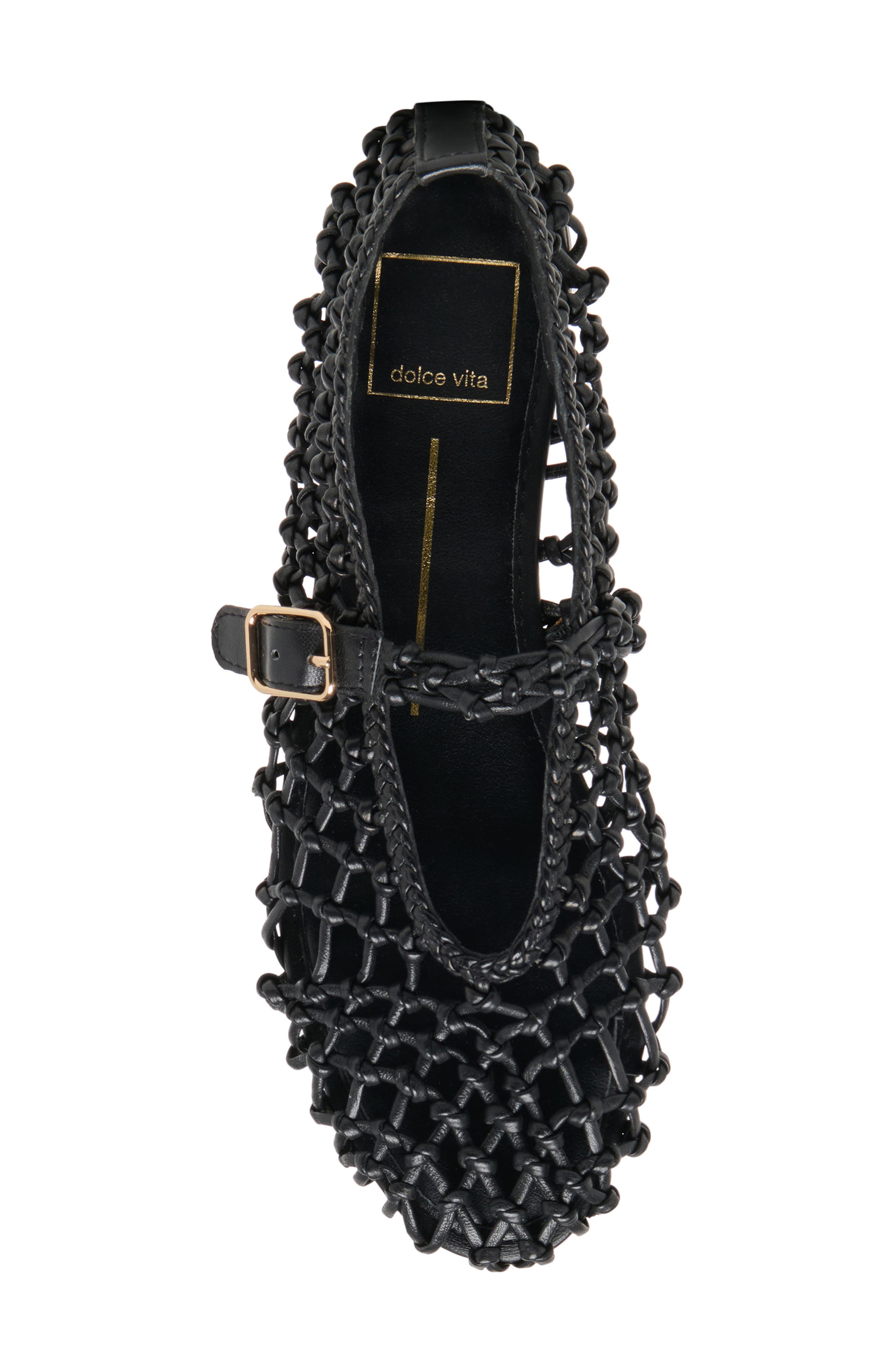 Dolce Vita Clair Woven Mary Jane Flat, Alternate, color, Black Woven Leather