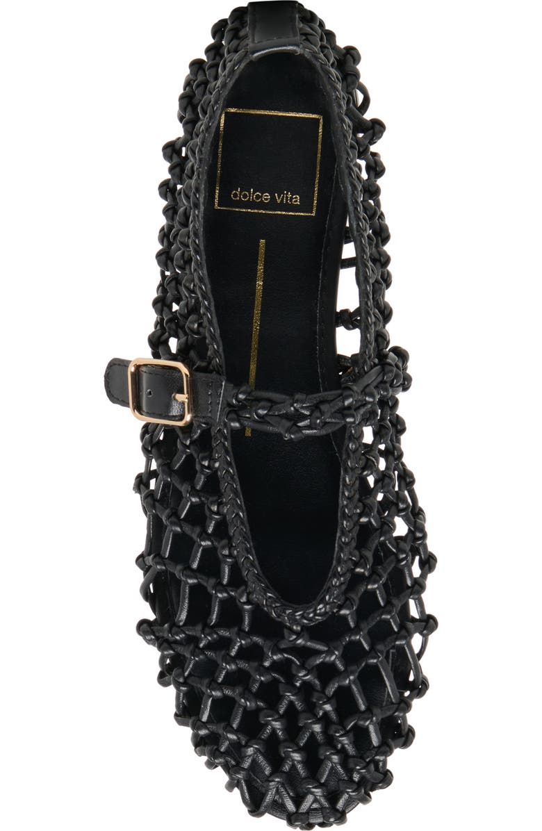 Dolce Vita Clair Woven Mary Jane Flat, Alternate, color, Black Woven Leather