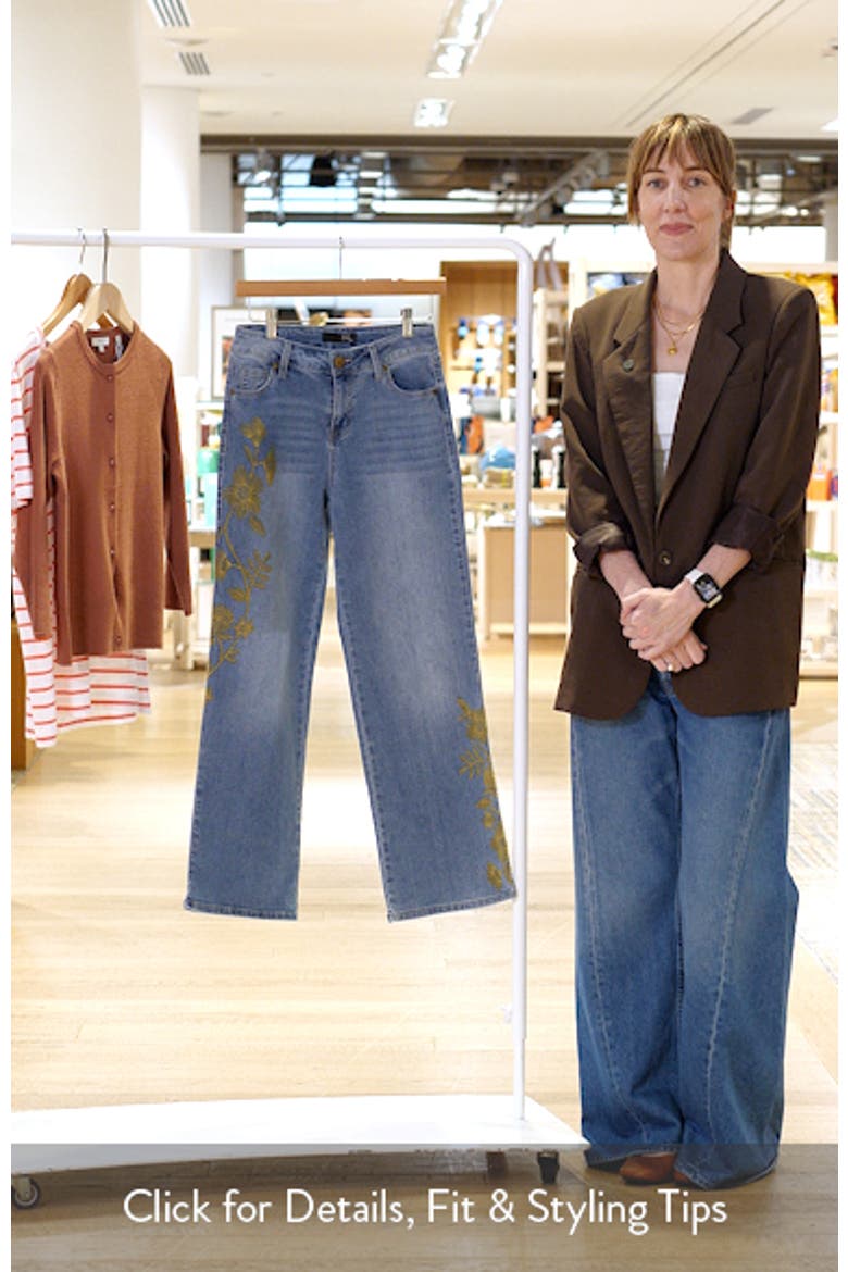 Floral Embroidered Wide Leg Jeans video