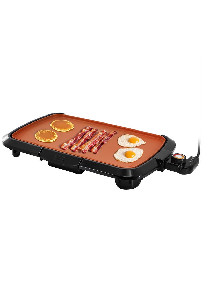 16 Inch Electric Grill in Black with Copper Coating, Main, color, Black