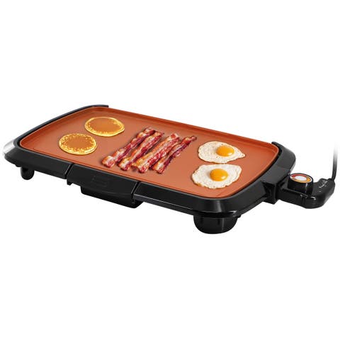 16 Inch Electric Grill in Black with Copper Coating