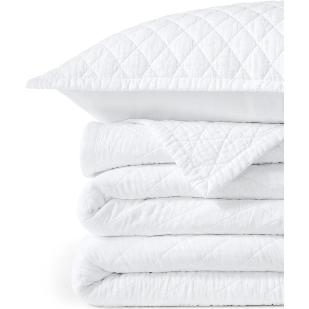 Lands' End Solid Diamond Double Voile Quilt In White