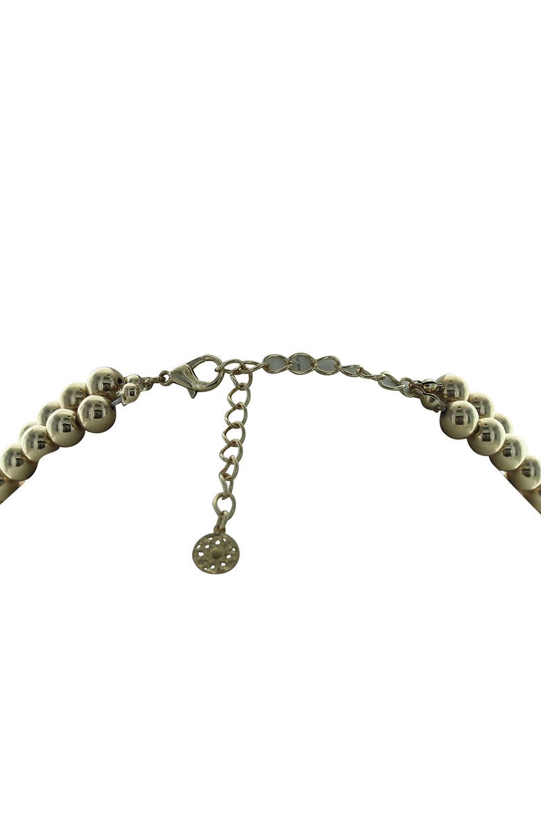 OLIVIA WELLES 14K Gold Plated Double Strand Beaded Necklace, Alternate, color, Metallic Gold