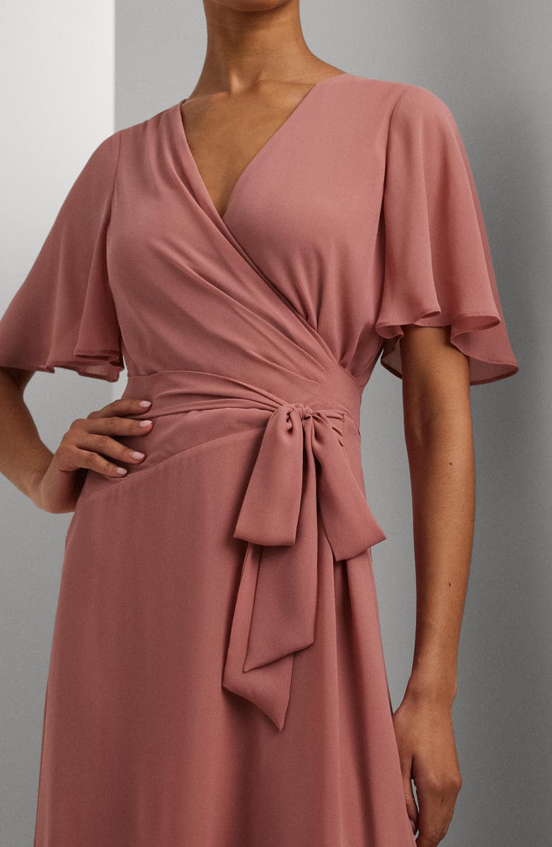 Polo Ralph Lauren Georgette Belted Midi Dress, Alternate, color, 