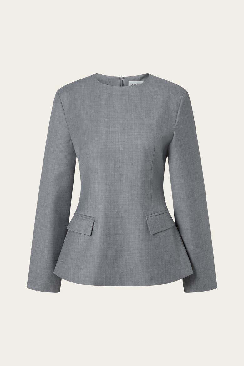 Athina Tailored Long Sleeve Blouse, Alternate, color, Grey