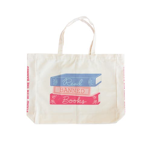 Jollity & Co Book Club Read Banned Books Large Canvas Tote Bags In Assorted Pre-pack