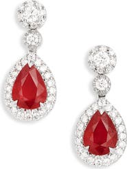 VALANI ATELIER Ruby & Pavé Diamond Drop Earrings