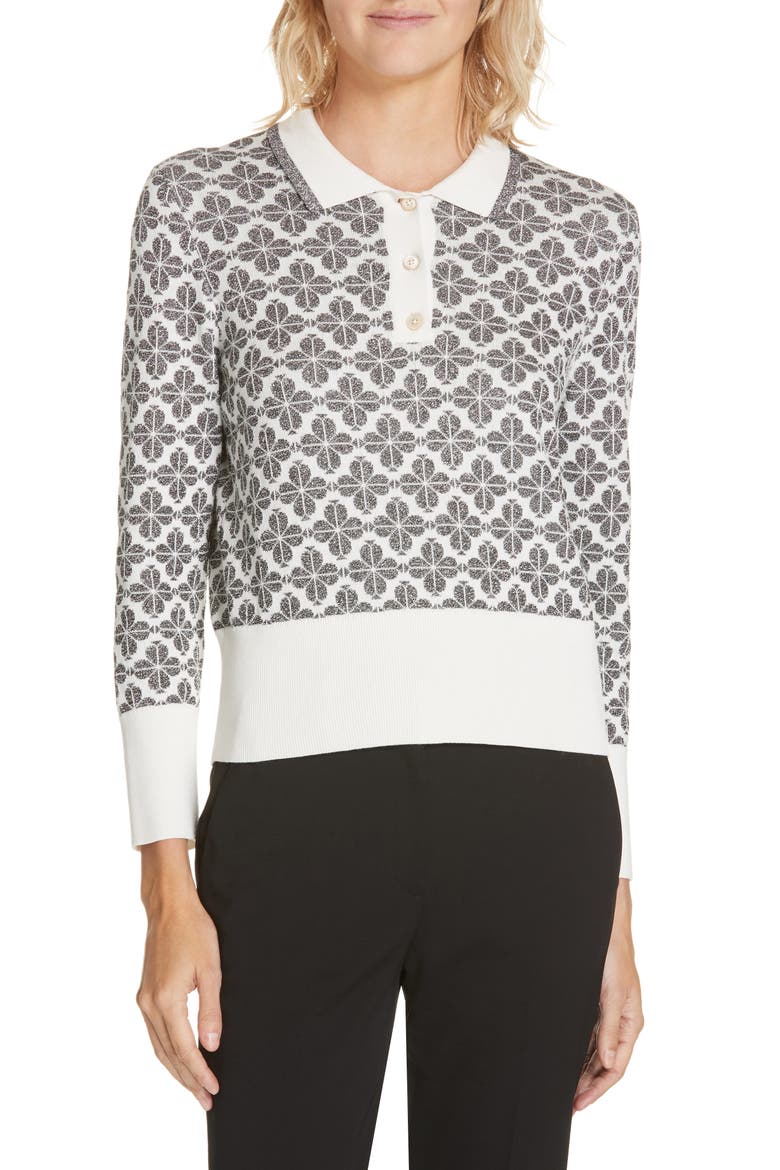floral spade sweater, Main, color, BLACK