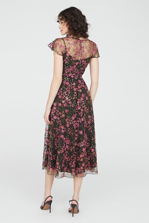 Theia Mariah Beaded Cocktail Dress In Multi