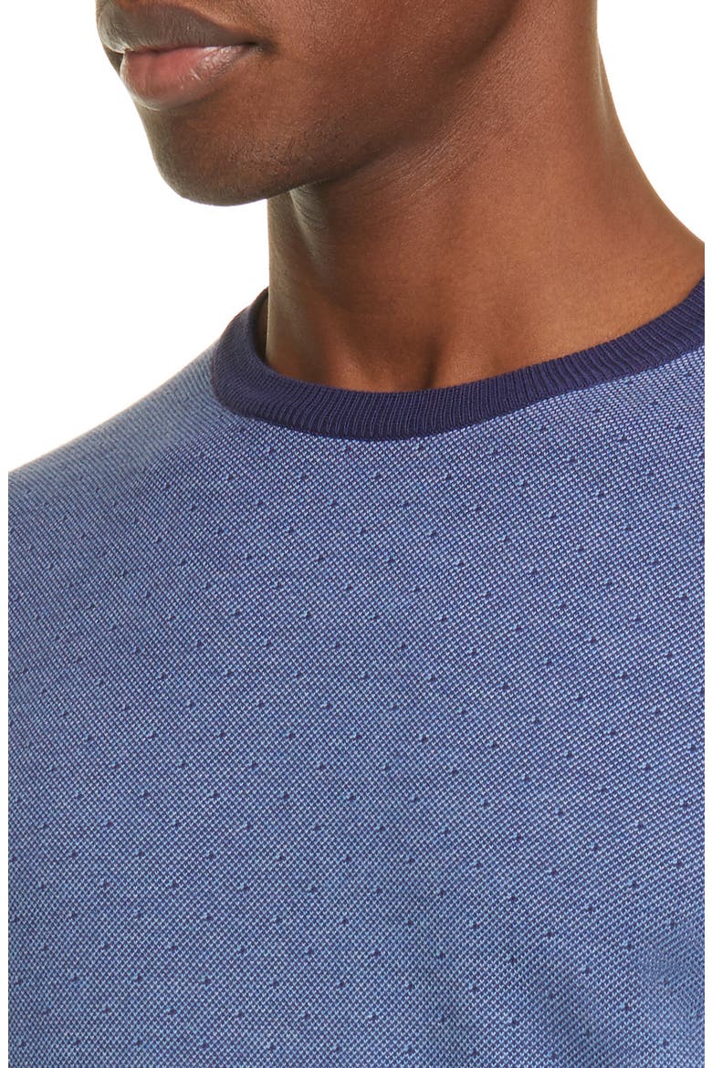 Classic Fit Dot Cotton Crewneck Sweater, Alternate, color, NAVY