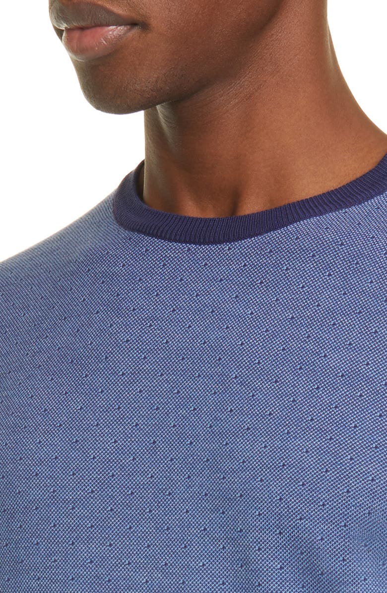 Canali Classic Fit Dot Cotton Crewneck Sweater, Alternate, color, 