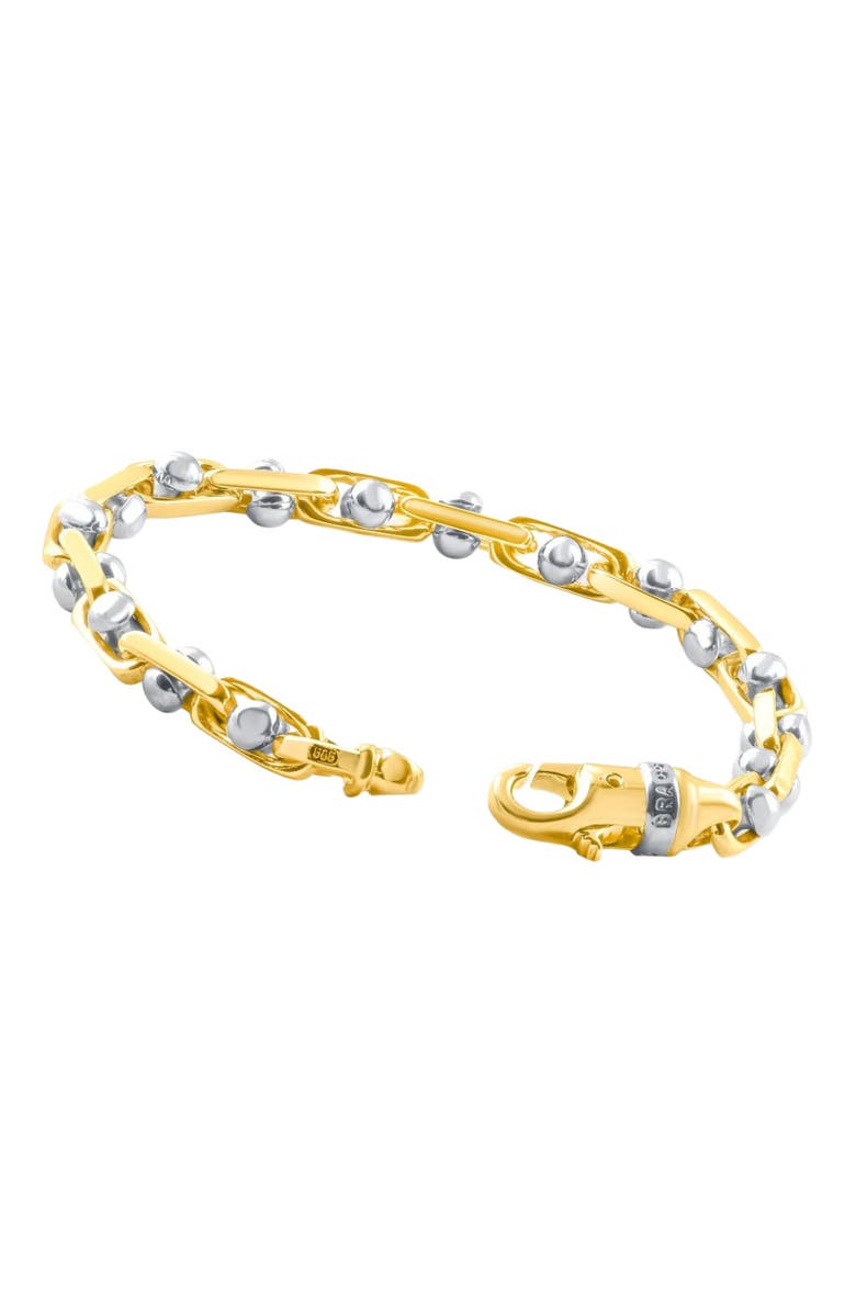 Bliss Diamond Men's Mariner Solid 14k Gold 27.9gram Designer Two Tone 6mm Heavy Masculine Bracelet 8.5", Alternate, color,