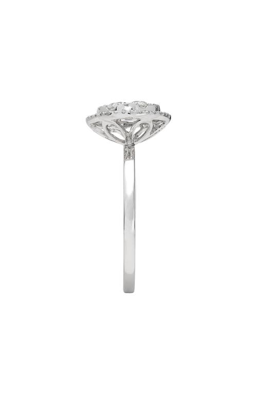 Bony Levy Mika 18k Gold Pavé Diamond Round Halo Ring In Brown
