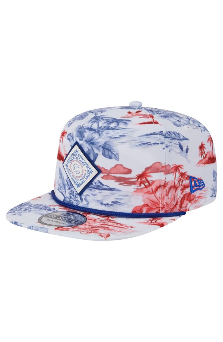 New Era Men's New Era White Chicago Cubs Printed Island Golfer Snapback Hat, Main, color, White
