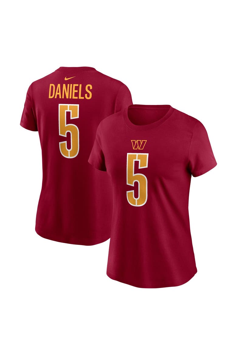 Women's Nike Jayden Daniels Burgundy Washington Commanders  Name & Number T-Shirt, Main, color, Burgundy