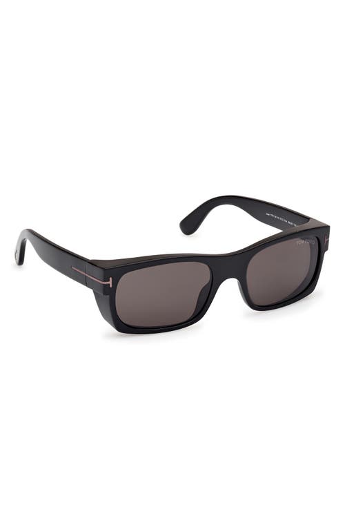 Tom Ford Juan 56mm Rectangular Sunglasses In Black