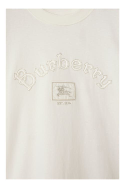 Burberry Gothic Logo Cotton T-shirt In White