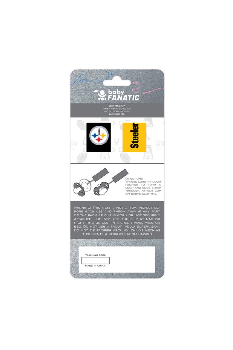 Pittsburgh Steelers Pacifier Clip 2-Pack, Alternate, color, Multicolor