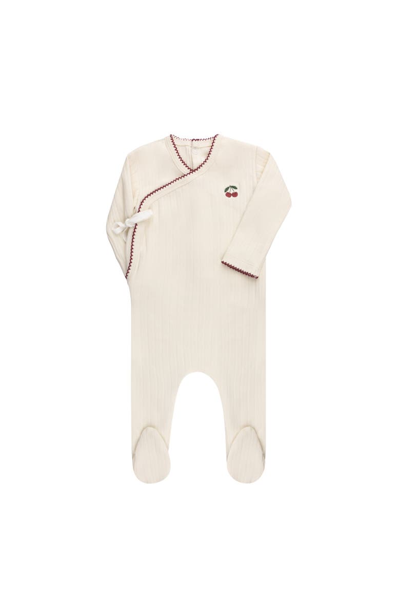 Ely's & Co. Aurora Classics Embroidered Cherry Collection - Footie, Main, color, Ivory/Red