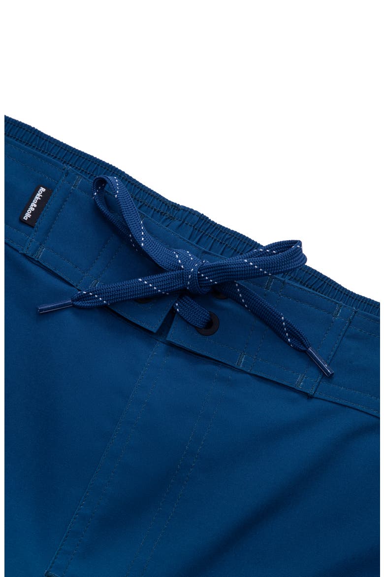 4-Way Stretch Performance Board Shorts, Alternate, color, Blue Wave Gradient