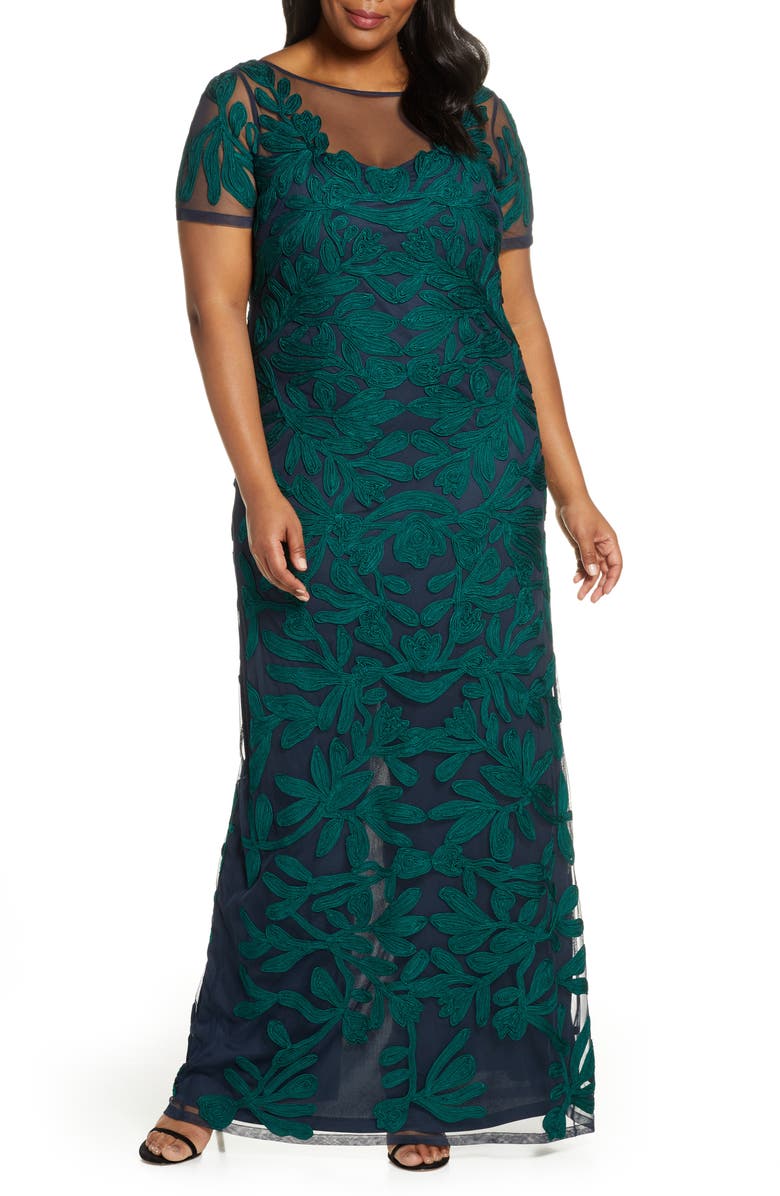 JS Collections Illusion Soutache Column Gown, Alternate, color,