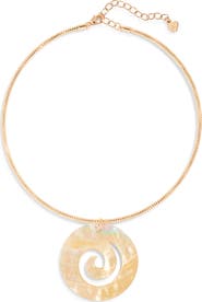 FRASIER STERLING Ibiza Mother-of-Pearl Pendant Choker Necklace
