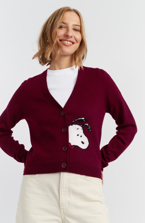 Wool-Cashmere Snoopy Peekabow Cardigan