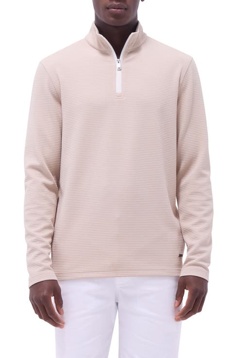 Waffle Knit Quarter Zip Performance Pullover