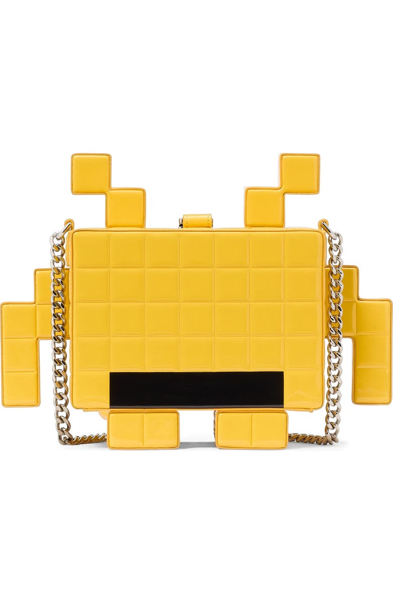 Kate Spade New York x Space Invaders 3D alien patent leather crossbody bag, Alternate, color,