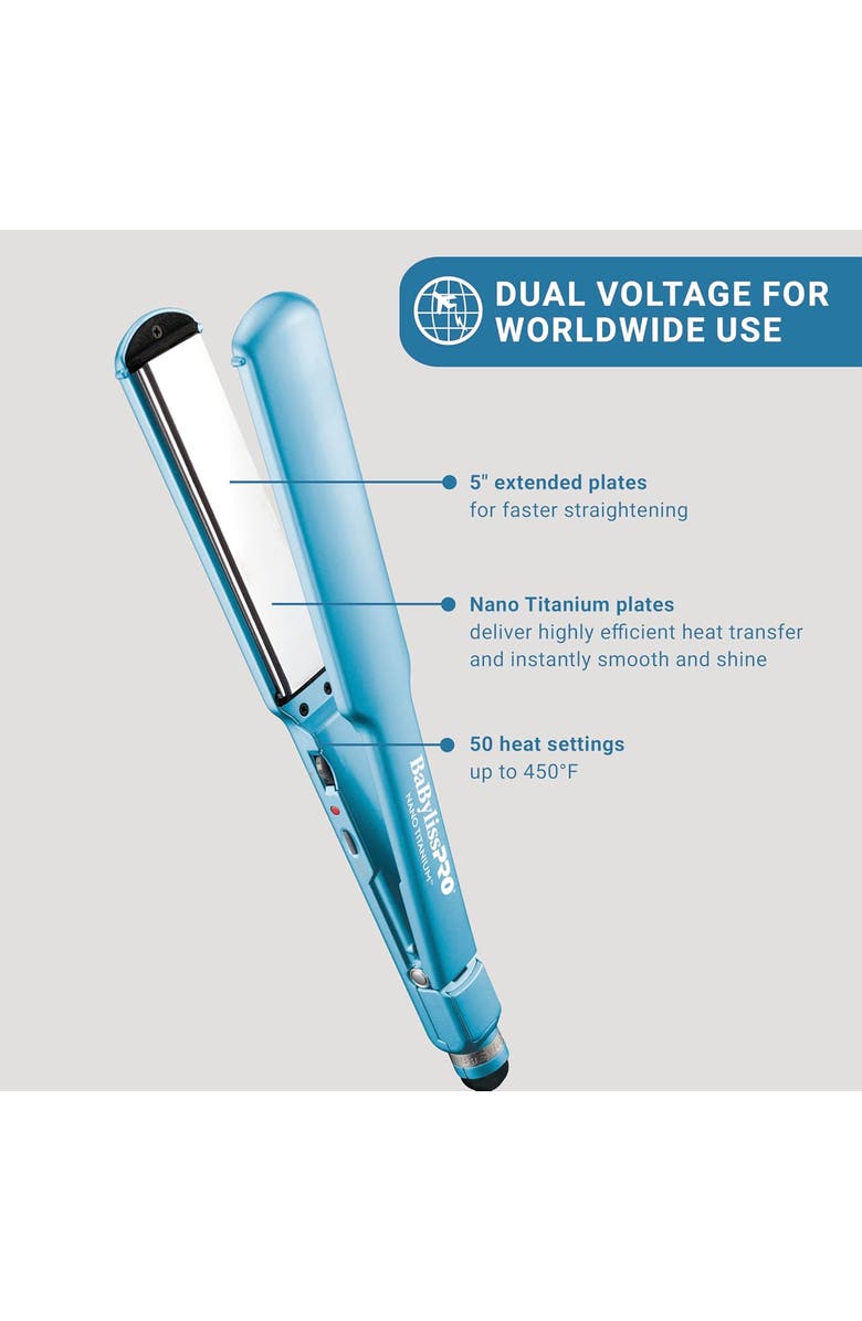BaBylissPRO Nano Titanium 1½" Ultra-Thin Flat Iron, Alternate, color, Blue