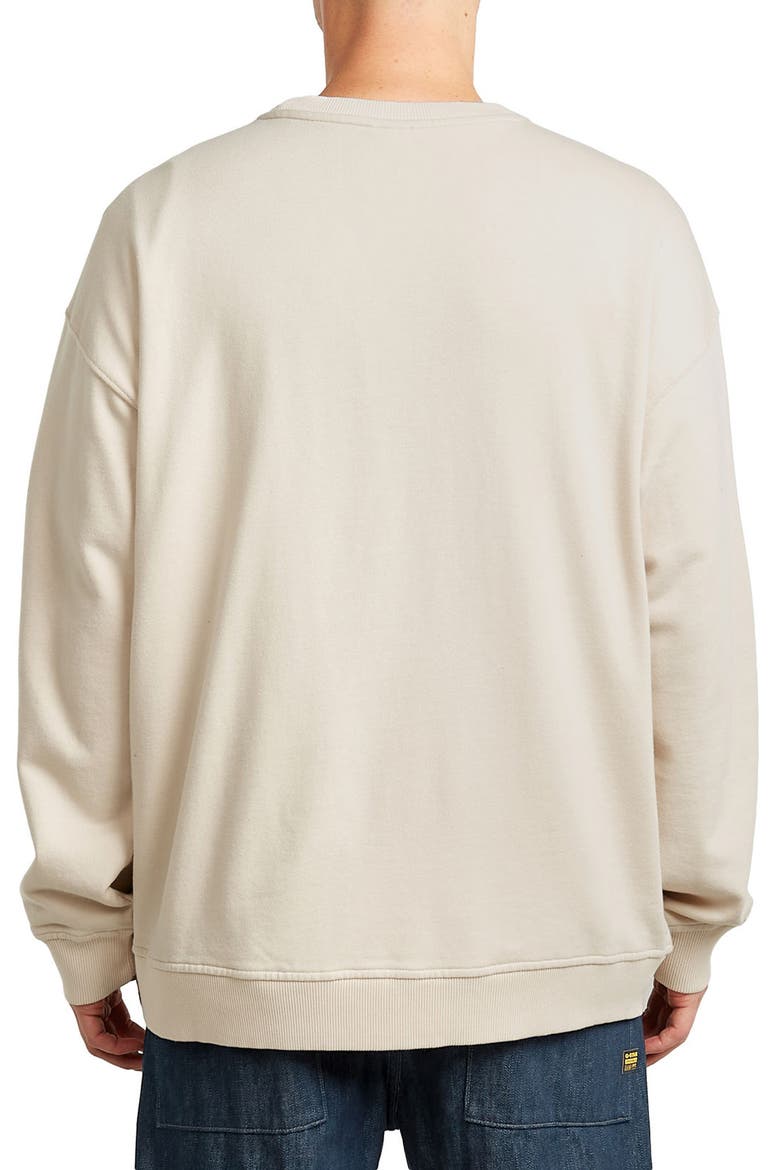 Colletiate Relaxed Fit Organic Cotton French Terry Crewneck Sweatshirt, Alternate, color, WHITEBAIT