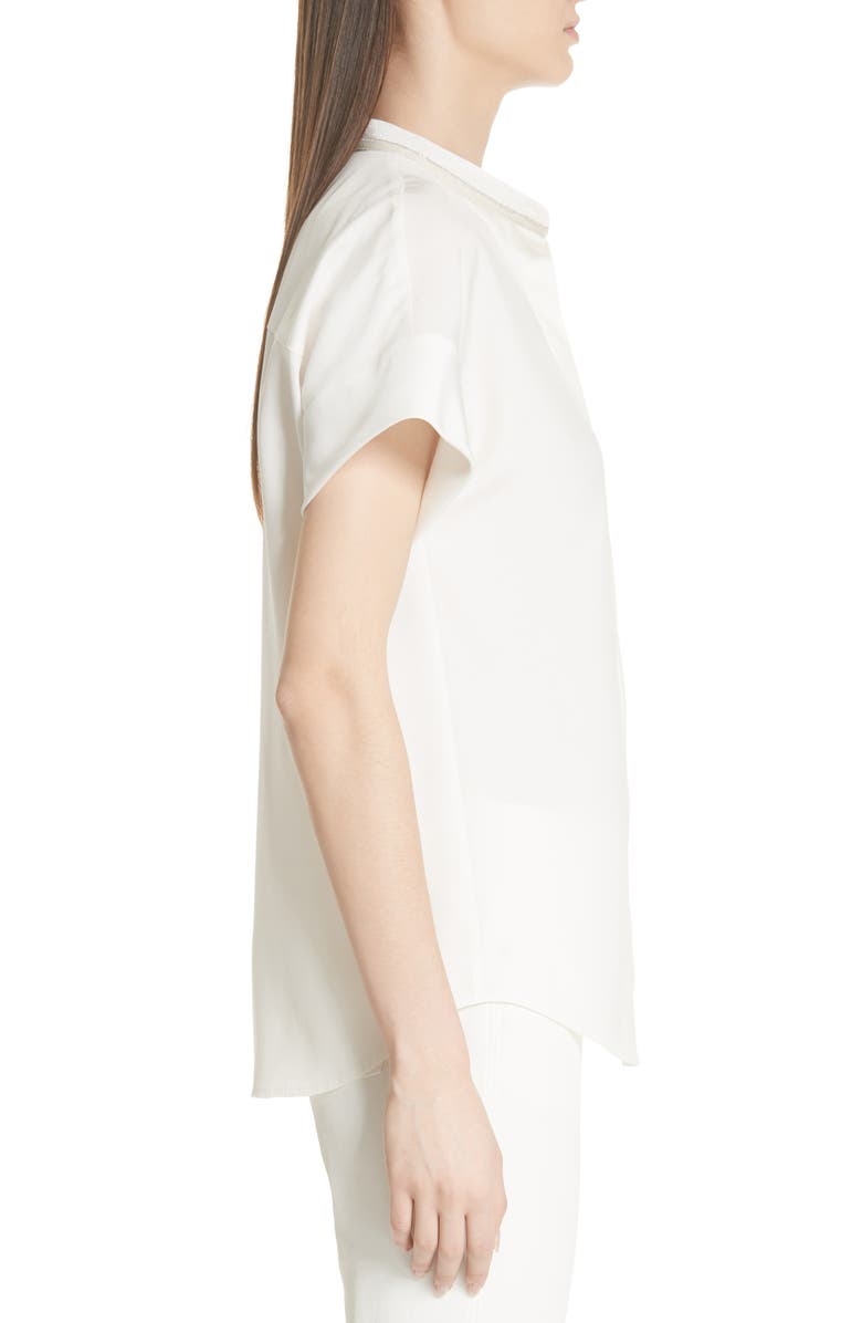 Lafayette 148 New York Camilla Silk Matte Blouse, Alternate, color, Cloud