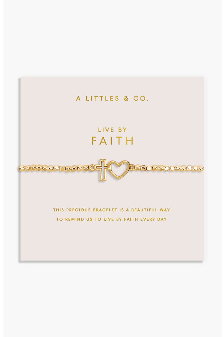 Forever Yours 'Live By Faith' Bracelet In Gold-Tone Plating, Main, color, Metallic Gold