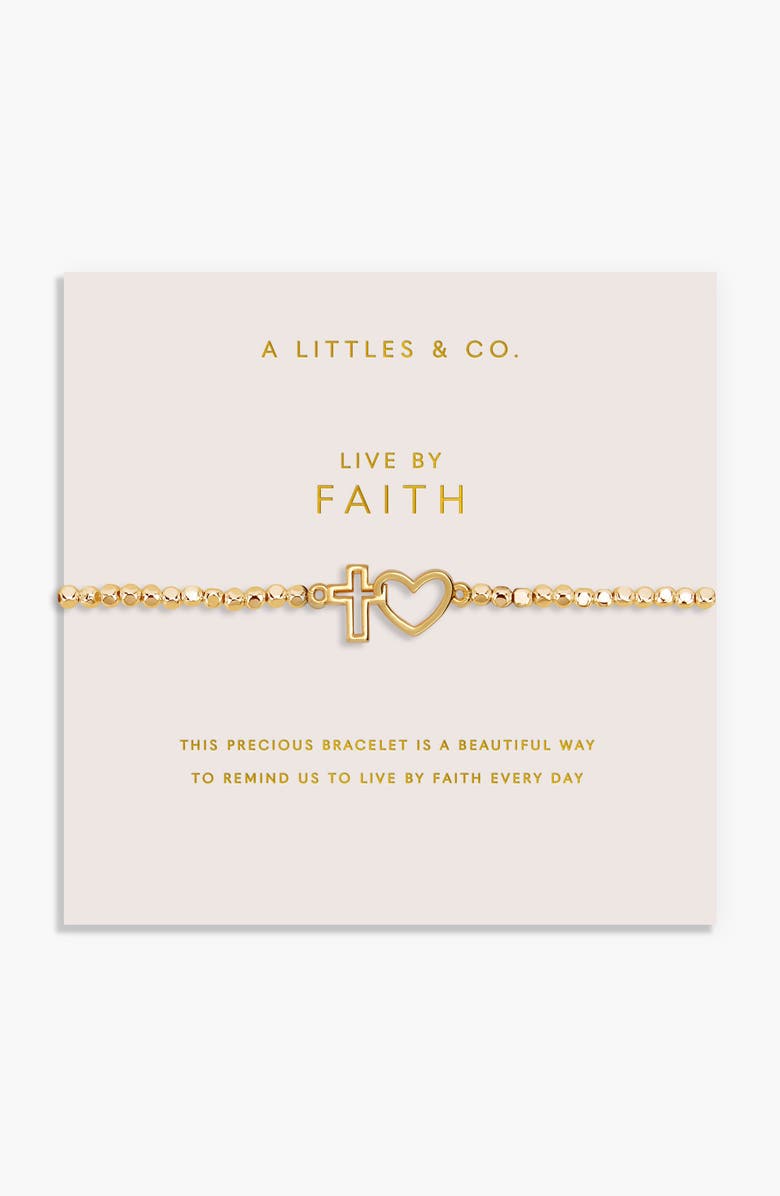 A Littles & Co Forever Yours 'Live By Faith' Bracelet In Gold-Tone Plating, Alternate, color, Metallic Gold