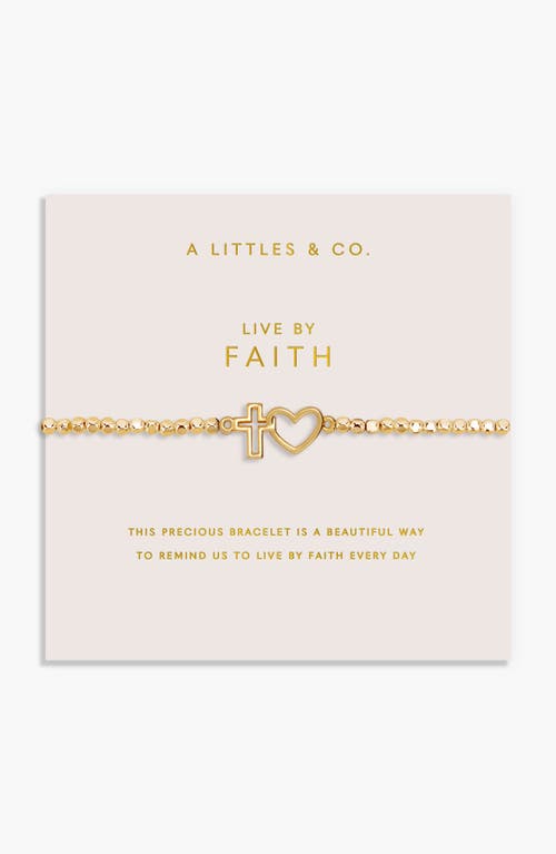 A Littles & Co. A Littles & Co Forever Yours 'live By Faith' Bracelet In Gold-tone Plating In Gold