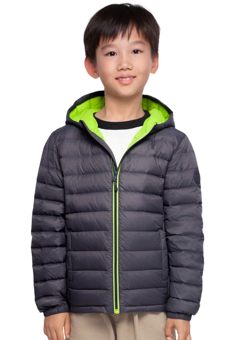 Kids' Ultra Light Quilt Packable Down Jacket, Main, color, Charcoal