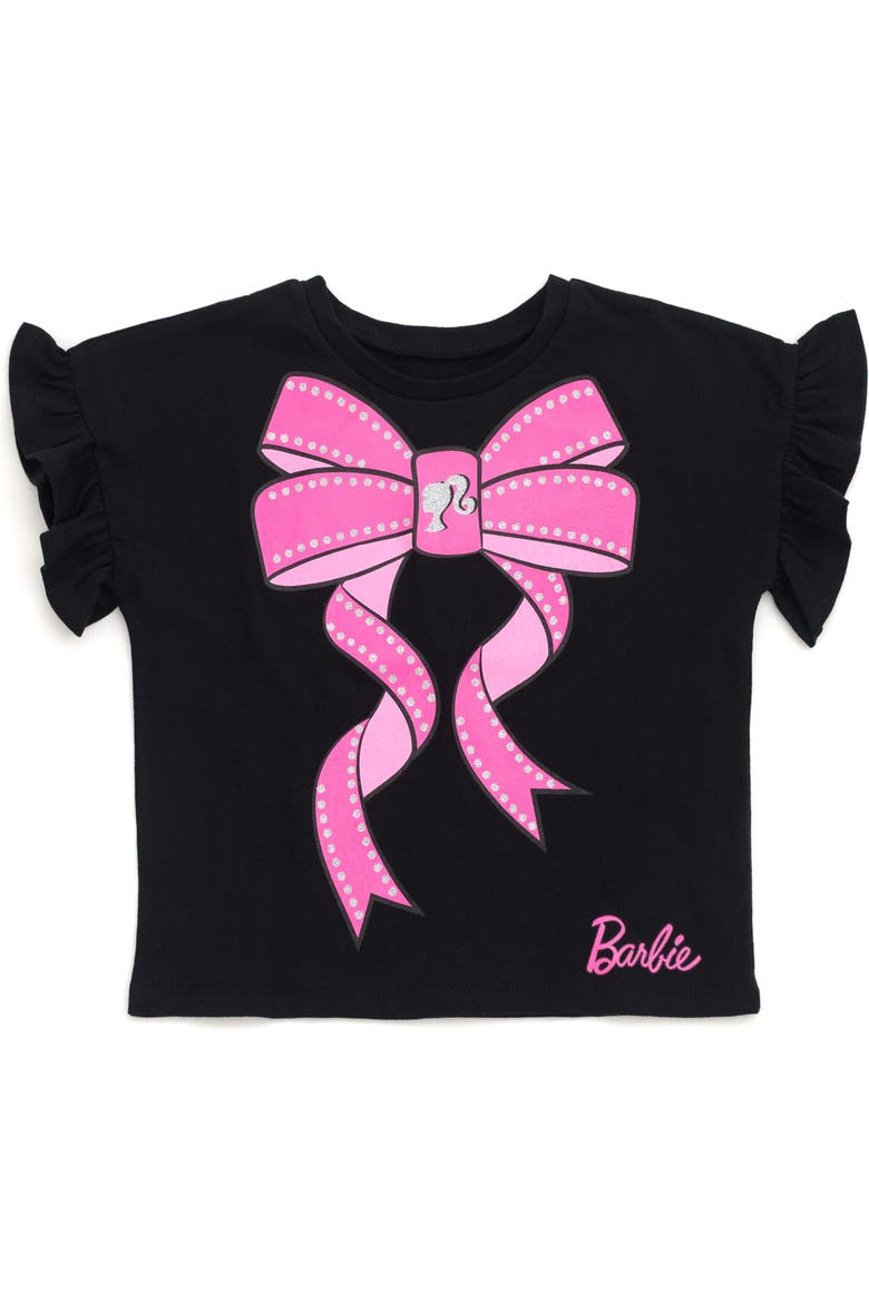 2-Piece T-Shirt and Leggings Set, Alternate, color, Black Pink Bows