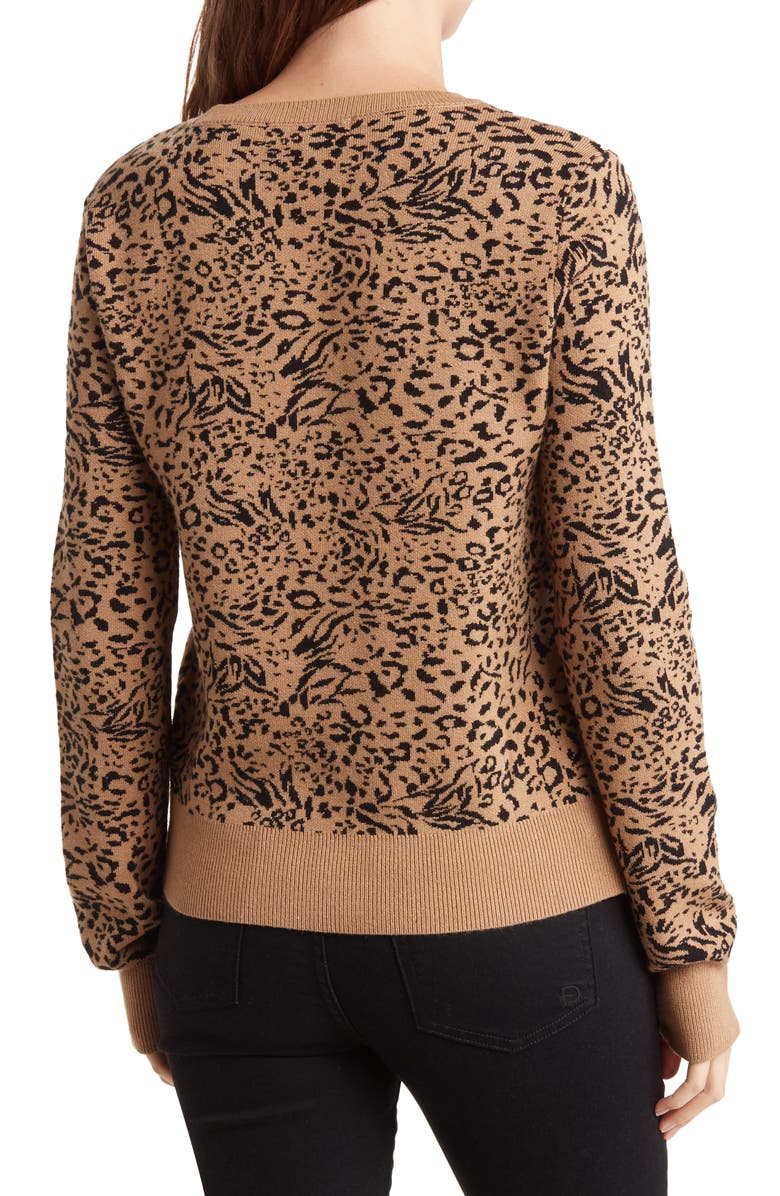 BCBGMAXAZRIA Leopard Print Sweater, Alternate, color,