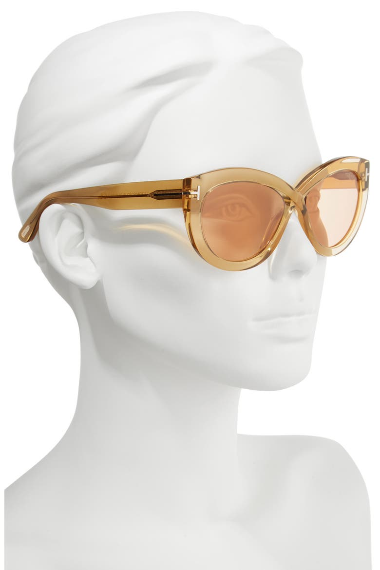 Diane 56mm Butterfly Sunglasses, Alternate, color, TRANSPARENT CHAMPAGNE/ BROWN