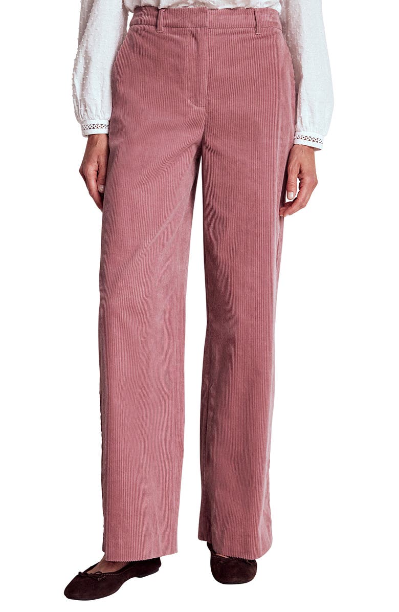 Boden Belgravia Straight Leg Corduroy Pants, Main, color, Pink Heather