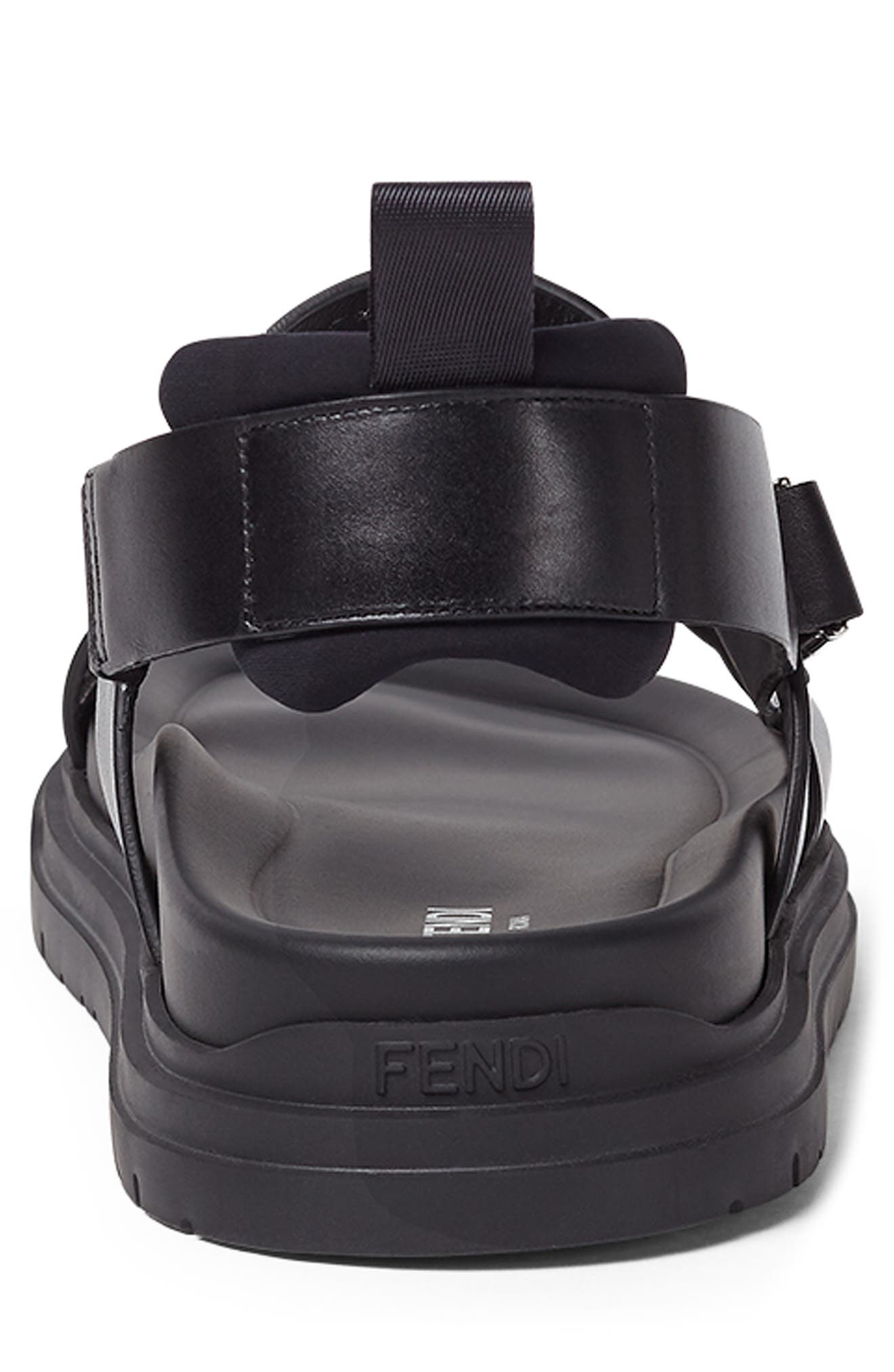 Fendi FF Sandal, Alternate, color, Nero