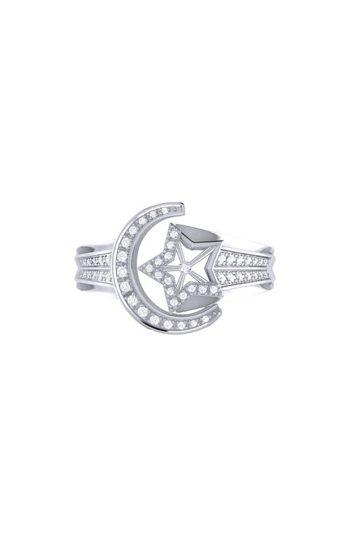 Luvmyjewelry Dreamer Luna Comet Diamond Ring In Metallic