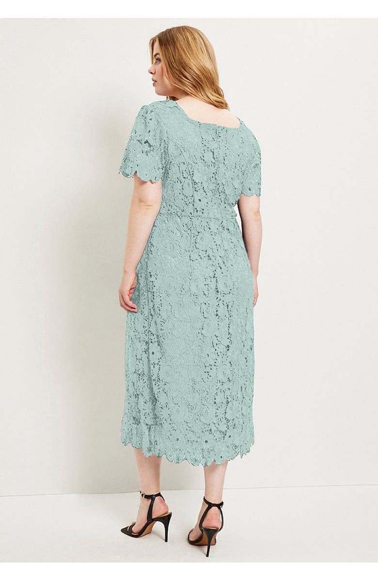 June + Vie Square-Neck Lace Dress, Alternate, color, Antique Mint