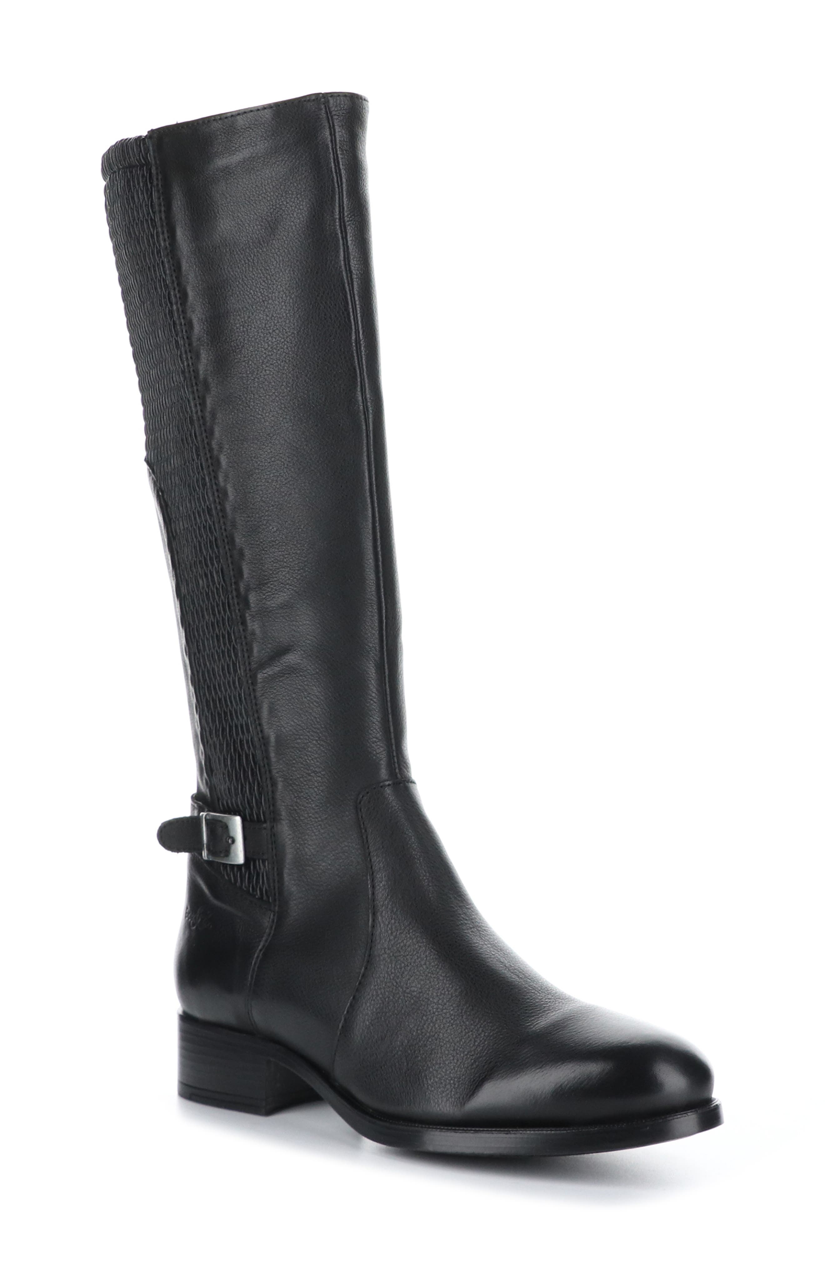 Bawn Waterproof Knee High Boot, Main, color, BLACK FEEL LEATHER